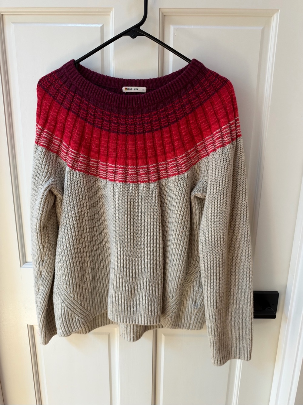 Marine Layer Fair Isle Knit Sweater Wool Blend Cozy Nordic Pullover